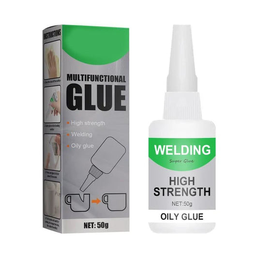 High-strength oil-based welding adhesive