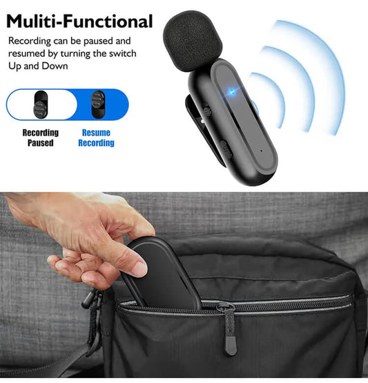 Noise Cancellation Plug & Play Wireless Lavalier Microphone